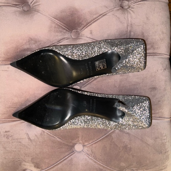 NWT! 💎BALENCIAGA💎 Square Knife Metallic Pointed Toe Pumps with Box - Picture 2 of 7